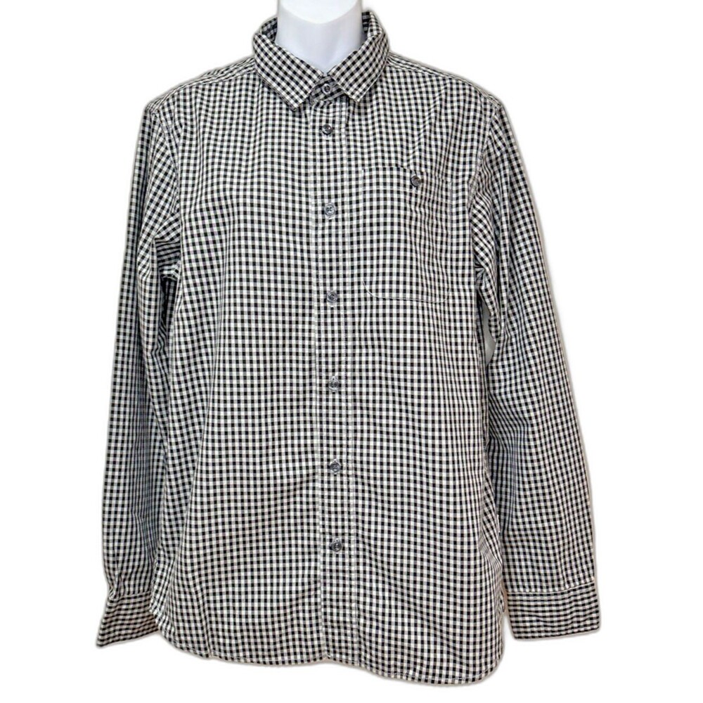 The North Face Men’s Small Black Grey Gingham Baytrail LS Button Down Shirt S